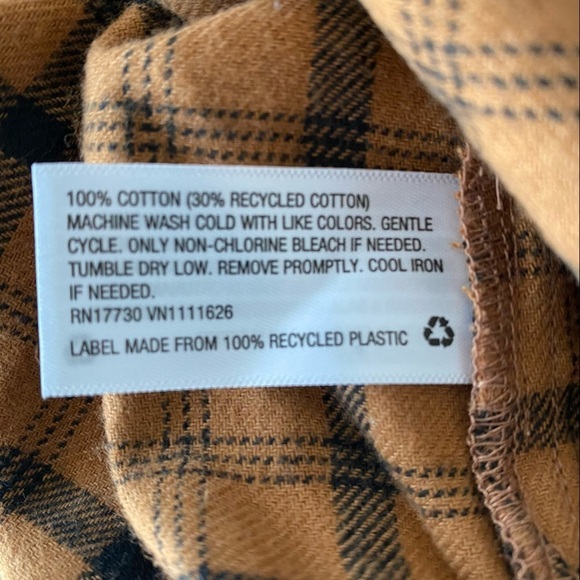 Women’s Brushed Flannel Long Sleeve Blouse Isabel Maternity Brown Plaid Size M - Picture 6 of 6